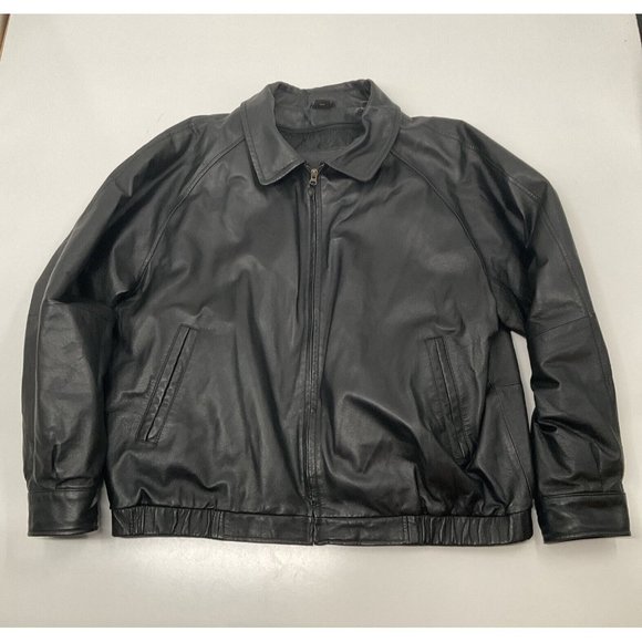 St. John's Bay Other - ST Johns Bay Mens Leather Jacket Black Full Grain Nappa Sz XL Cell Phon…